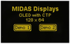 Display, 128 X 64, Cog, Yel On Blk, Spi Rohs Compliant Midas - 50AK6436 - Newark, An Avnet Company