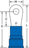 3M Scotchlok Blue Brazed Nylon Brazed Ring Terminal MN6-10R/SK - 1.5 in Length - 0.47 in Wide - 0.25 in Inside Diameter - #10 Stud -- 054007-08272