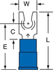 3M Scotchlok Blue Locking Butted Nylon Butted Fork & Spade Terminal MNG14-8FLK - 0.89 in Length - 0.3 in Fork Width - #8 Stud - 054007-01868 - R. S. Hughes Company, Inc.