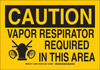 Brady B-555 Aluminum Rectangle Yellow Breathing Apparatus Sign - 14 in Width x 10 in Height - TEXT: CAUTION VAPOR RESPIRATOR REQUIRED IN THIS AREA - 128607 - 754473-77515 - R. S. Hughes Company, Inc.