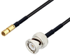 SSMC Plug to BNC Male Cable 48 Inch Length Using RG174 Coax with HeatShrink - PE3W06454/HS-48 - Pasternack