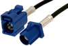 Blue FAKRA Plug to FAKRA Jack Cable 12 Inch Length Using RG174 Coax - PE38752C-12 - Pasternack