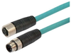 Category 5e M12 4 Position D code Double Shielded Industrial Cable, M12 M / M12 F, 5.0m - T5A00011-5M - MilesTek Corporation