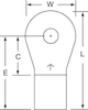 3M Scotchlok Yellow Brazed Non-Insulated Brazed Ring Terminal M4-10RX - 1.34 in Length - 0.68 in Wide - 0.28 in Inside Diameter - #10 Stud - 051128-58992 - R. S. Hughes Company, Inc.
