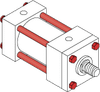 Series LH Low Pressure Hydraulic Cylinder - Model LH11 NFPA Style MX -- No Tie-Rod Extension - Image