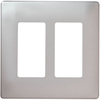 Decorative Finish Screwless Wall Plates with Decorator Openings - SWP262SS - Legrand
