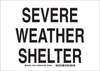 Brady B-401 Polystyrene Rectangle White Tornado & Severe Weather Shelter Sign - 10 in Width x 7 in Height - TEXT: SEVERE WEATHER SHELTER - 132184 - 754473-83339 - R. S. Hughes Company, Inc.