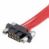 4+4 Pos. Female Receptacle DIL Straight 22 AWG Cable Connector Kit, Reverse Fix Front Panel Mount, Gold+Tin - M80-4D10842F9 - Harwin Plc