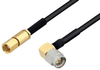 SMA Male Right Angle to SSMC Plug Cable 36 Inch Length Using PE-SR405FLJ Coax - PE3C4446-36 - Pasternack