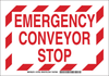 Brady B-555 Aluminum Rectangle White Shutoff Location Sign - 14 in Width x 10 in Height - TEXT: EMERGENCY CONVEYOR STOP - 127953 - 754473-76521 - R. S. Hughes Company, Inc.