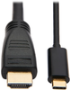 USB-C to HDMI Adapter Cable (M/M) - 3.1, Gen 1, Thunderbolt 3, 4K @ 60 Hz, Converter in Middle of Cable, Black, 6 ft. -- U444-006-H4K6BM - Image