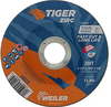 Weiler TIGER Zirconia Alumina Cutting Wheel - Type 27 - Depressed Center Wheel - 4 1/2 in Diameter - 7/8 in Center Hole - Thickness.045 in - 58020 -- 012382-58020 - Image
