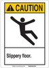 Brady B-120 Fiberglass Reinforced Polyester Rectangle White Fall Prevention Sign - 7 in Width x 10 in Height - TEXT: CAUTION SLIPPERY FLOOR - 45041 - 754476-45041 - R. S. Hughes Company, Inc.