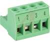Plug, Terminal Block; 12 A; 250 V; 5 mm; 4 position, screw, Pre-Printed - 70055291 - Allied Electronics, Inc.