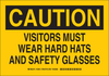 Brady B-555 Aluminum Rectangle Yellow Personal Protection Equipment (PPE) Sign - 14 in Width x 10 in Height - TEXT: CAUTION - 128613 - 754473-77522 - R. S. Hughes Company, Inc.