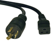 C19 to L6-20P Heavy-Duty Power Cord - 20A, 250V, 12 AWG, 14 ft., Black -- P040-014 - Image