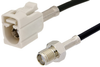 SMA Female to White FAKRA Jack Cable 24 Inch Length Using PE-C100-LSZH Coax - PE39349B-24 - Pasternack