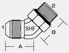 6802 - MALE JIC 37° x FEMALE ADJUSTABLE ORB 45° -- 6802-04-04 - Image