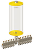 Yellow Color Key, Clear View Multiple Feed Manual Lubricator, 1 gal Acrylic Reservoir, 15 Feeds, 1/8