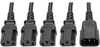 C14 Male to C13 Female Splitter, PDU Style - C14 to 4x C13, 10A, 100–250V, 18 AWG, 18 in., Black -- P004-18N-4XC13 - Image