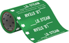 Brady B-946 White on Green Vinyl Self-Adhesive Pipe Marker - 8 in Height - 30 in Length - Printed Msg = _____LB. STEAM with Left Arrow - 109926 - 754473-68163 - R. S. Hughes Company, Inc.
