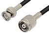 Reverse Polarity TNC Male to BNC Male Cable 36 Inch Length Using RG58 Coax - PE35229-36 - Pasternack