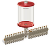 Red Color Key, Clear View Multiple Feed Manual Lubricator, 1/2 gal Pyrex Reservoir, 20 Feeds, 1/8
