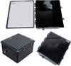 18x16x10 Polycarbonate Weatherproof Outdoor IP66 NEMA 4X Enclosure, DIN Rail MNTs Clear Lid Black -- TEBWPC181610-000DR - Image