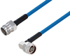 Plenum 4.3-10 Female to N Male Right Angle Low PIM Cable 48 Inch Length Using SPP-250-LLPL Coax Using Times Microwave Parts - PE3C6241-48 - Pasternack