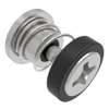 Captive Screw, M3 X 0.5 Thread, Press-in, Phillips Recess, Smooth Black Knob -- 52-A33-51-4-000 - Image