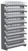 Akro-Mils APRS 400 lb Clear Gray Powder Coated Steel 16 ga Single Sided Fixed Rack - 36 3/4 in Overall Length - 72 Bins - Bins Included - APRS142 CLEAR - APRS142 CLEAR - R. S. Hughes Company, Inc.