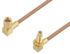 SSMC Plug Right Angle to SSMC Jack Right Angle Bulkhead Cable 24 Inch Length Using RG178 Coax - PE3C4460-24 - Pasternack
