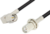 SMA Male Right Angle to SMA Female Bulkhead Cable 12 Inch Length Using RG174 Coax - PE3149-12 - Pasternack