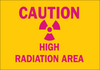Brady B-401 Polystyrene Rectangle Yellow Radiation Hazard Sign - 10 in Width x 7 in Height - TEXT: CAUTION HIGH RADIATION AREA - 25270 - 754476-25270 - R. S. Hughes Company, Inc.