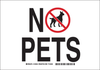 Brady B-555 Aluminum Rectangle White Pet Restrictions Sign - 10 in Width x 7 in Height - TEXT: NO PETS - 123502 - 754473-79077 - R. S. Hughes Company, Inc.