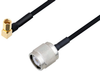 SSMC Plug Right Angle to TNC Male Cable 18 Inch Length Using PE-SR405FLJ Coax - PE3C4490-18 - Pasternack
