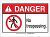 Brady B-302 Polyester Rectangle White Restricted Area / No Trespassing Sign - 10 in Width x 7 in Height - TEXT: DANGER No Trespassing - 144686 - 754473-98826 - R. S. Hughes Company, Inc.