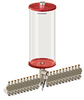 Red Color Key, Clear View Multiple Feed Electro Lubricator, 1 gal Acrylic Reservoir, 21 Feeds, 1/8” Female NPT Outlets, 24VDC - B5162-128AB21024D2RW - Oil-Rite Corp.