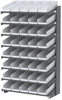 Akro-Mils APRS 900 lb White Gray Powder Coated Steel 16 ga Single Sided Fixed Rack - 36 3/4 in Overall Length - 48 Bins - Bins Included - APRS18138 WHITE - APRS18138 WHITE - R. S. Hughes Company, Inc.