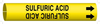 Brady Bradysnap-On B-915 Black on Yellow Plastic Snap-On Pipe Marker - 1 1/4 in Character Height - Printed Msg = SULFURIC ACID with Right Arrow - 4136-D - 754476-48434 - R. S. Hughes Company, Inc.