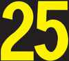 Brady B-997 Yellow on Black Rectangle Reflective Sheeting Conduit / Voltage Marker - 3 1/4 in Width - 2 7/8 in Height - Printed Text = 25 - 50013 -- 754476-50013