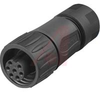 connector,plastic circ,str fem cable housing,for 6+gnd crimp socket cont,black - 70013173 - Allied Electronics, Inc.