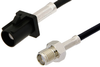 SMA Female to Black FAKRA Plug Cable 36 Inch Length Using PE-C100-LSZH Coax - PE39344A-36 - Pasternack
