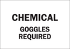 Brady B-401 Polystyrene Rectangle White Chemical, Biohazard, Hazardous & Flammable Material Sign - 10 in Width x 7 in Height - TEXT: CHEMICAL GOGGLES REQUIRED - 22380 - 754476-22380 - R. S. Hughes Company, Inc.