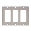 3-Gang Decorative Wall Plates, Stainless Steel Standard Size Polished Finish - 33SBS - Suzhou Ele Mfg Co., Ltd.