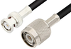 TNC Male to BNC Male Cable 24 Inch Length Using 75 Ohm RG59 Coax - PE3023-24 - Pasternack