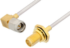 SMA Male Right Angle to SMA Female Bulkhead Cable 60 Inch Length Using PE-SR405AL Coax - PE34311LF-60 - Pasternack