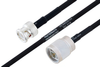 MIL-DTL-17 BNC Male to N Male Cable 24 Inch Length Using M17/84-RG223 Coax - PE3M0030-24 - Pasternack