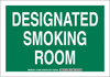 Brady B-302 Polyester Rectangle Green Smoking Permitted Sign - 10 in Width x 7 in Height - Laminated - TEXT: DESIGNATED SMOKING ROOM - 127988 - 754473-76662 - R. S. Hughes Company, Inc.