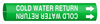 Brady Bradysnap-On B-915 White on Green Plastic Snap-On Pipe Marker - 3/4 in Character Height - Printed Msg = COLD WATER RETURN with Right Arrow - 4030-B - 754476-41788 - R. S. Hughes Company, Inc.